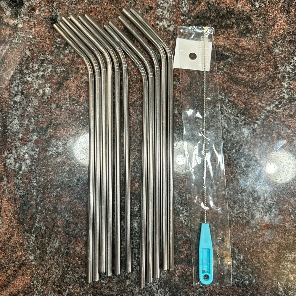 Set of 11 metal straws